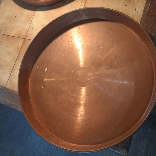 Traditional copper baking tray unused from dowry