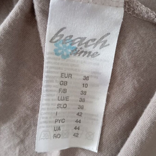 Summer dress like new, sizes 34-36, white and brown