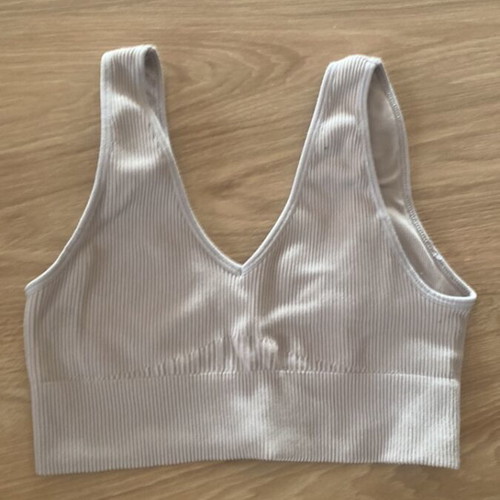 Oysho sports bra used, beige, size S