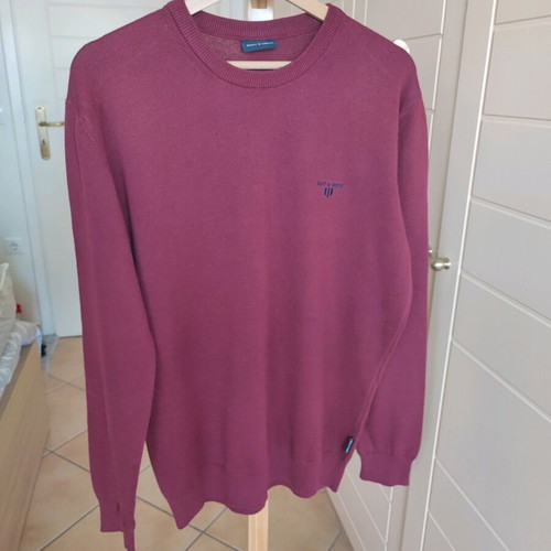 Navy & Green cotton sweater like new, burgundy, size L