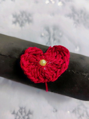 Macrame heart bracelet red handmade new