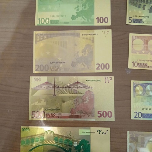 Paper Euro souvenirs new with golden finish