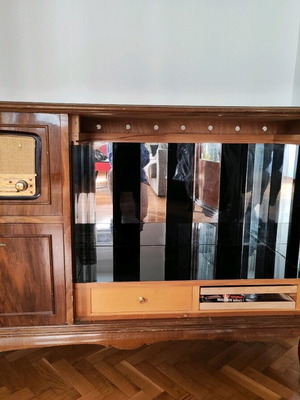 Vintage bar furniture used with built-in radio and 2 drawers