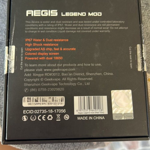 Aegis Legend Mod 200W electronic cigarette