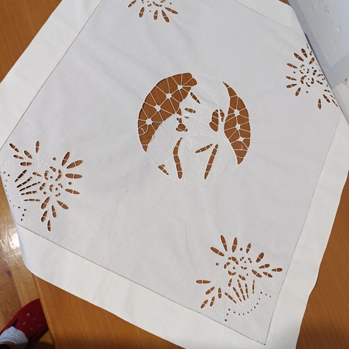 Traditional handmade embroidery with ancient Greek design, 70 years old