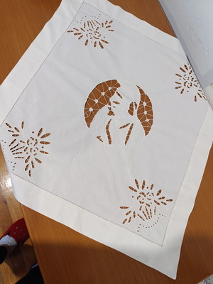 Traditional handmade embroidery with ancient Greek design, 70 years old