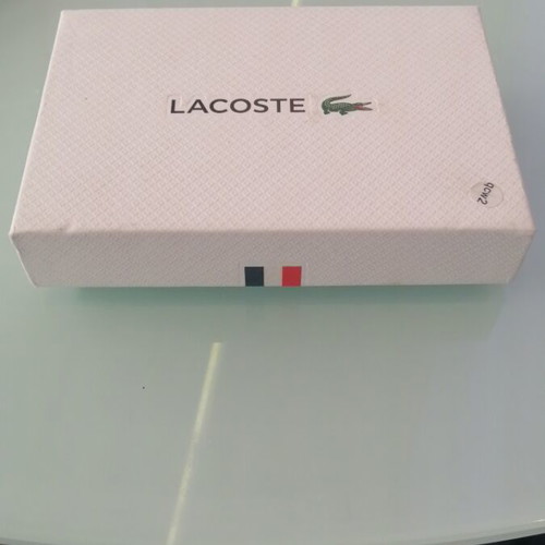 Lacoste card holder new, black leather with 6 card slots