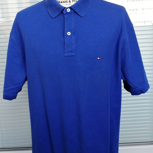Tommy Hilfiger men's blue cotton polo shirt, size XL