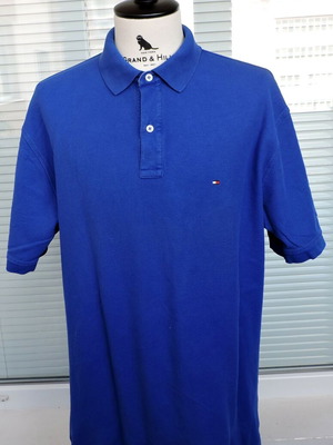 Tommy Hilfiger men's blue cotton polo shirt, size XL