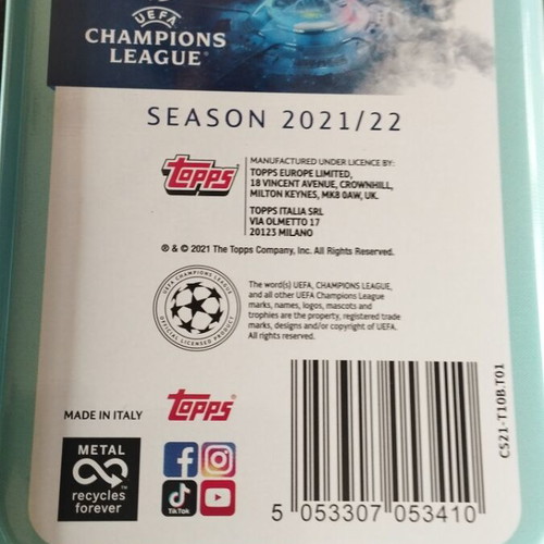 Champions League metal box 2021/22 like new, Topps