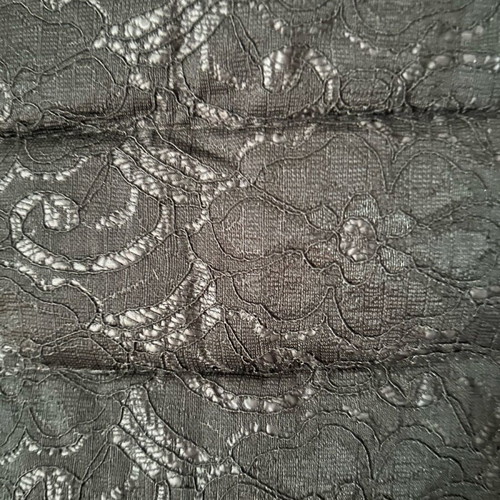 Women's short-sleeve jacket with lace like new, black