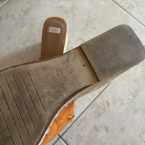 Zara platforms used, size 40, beige and orange