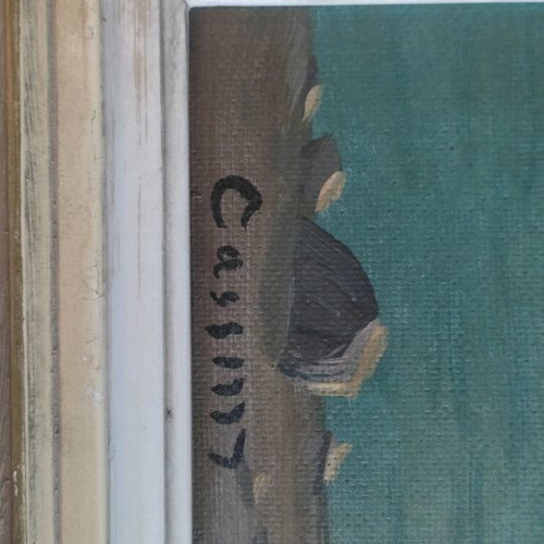 Signed Painting by Kassimis Seascape Watercolor on Canvas like new