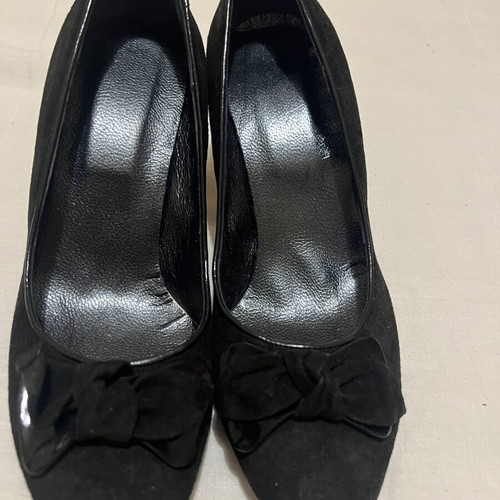 Peep toe leather pumps black size 41 new