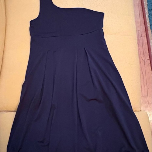 Benetton black dress with one shoulder like new