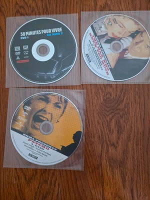 Set of 3 DVDs Psycho, 58 Minutes Pour Vivre, The Man Who Knew Too Much like new
