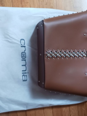 Large brown leather shoulder bag Cromia like new