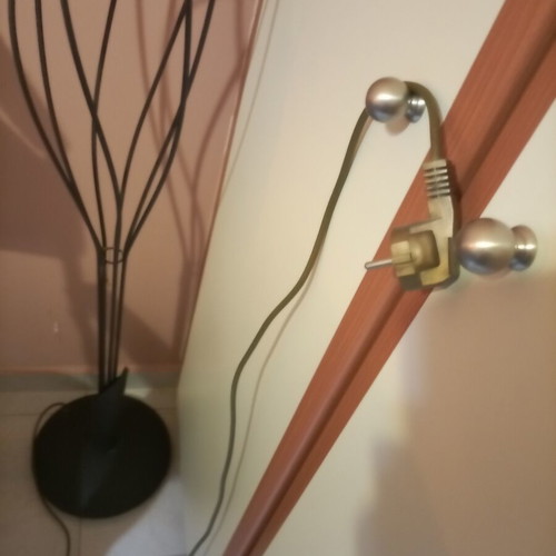 Floor lamp used, iron, dark color, height about 1.60 m