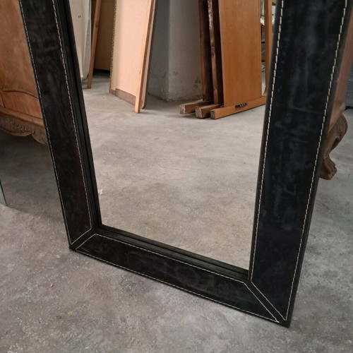 Mirror with black fabric frame like new 140x60