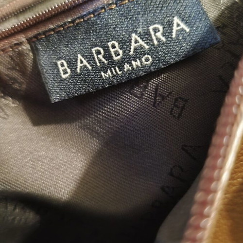 Barbara Milano leather shoulder bag used, brown, made in Italy