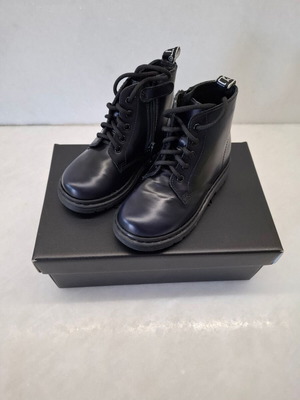Cult Sabbath kids leather boots black size 25 new