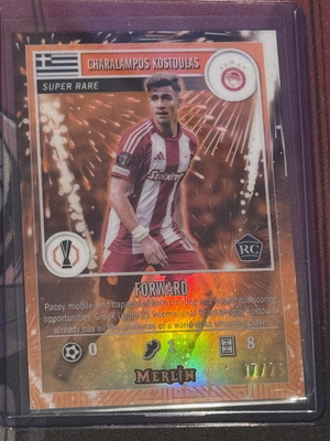 Χαράλαμπος Κωστούλας Topps Merlin UEFA Super Rare RC κάρτα σαν καινούργιο Ολυμπιακός