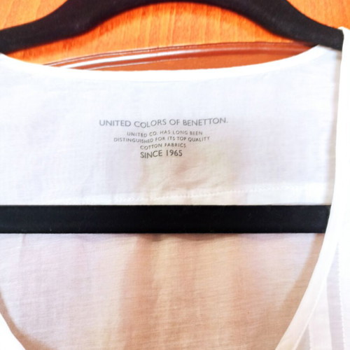 Benetton summer dress used, white, size S