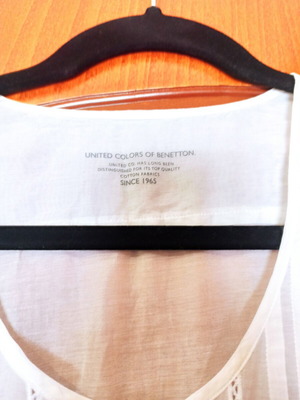 Benetton summer dress used, white, size S