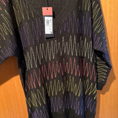 Brown knitted sweater with various colors Raxevsky new
