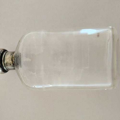 Glass bottle from barber set used