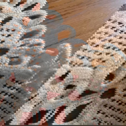 Голяма салфетка на 1 кука използвана, цвят екрю, 74x36 см