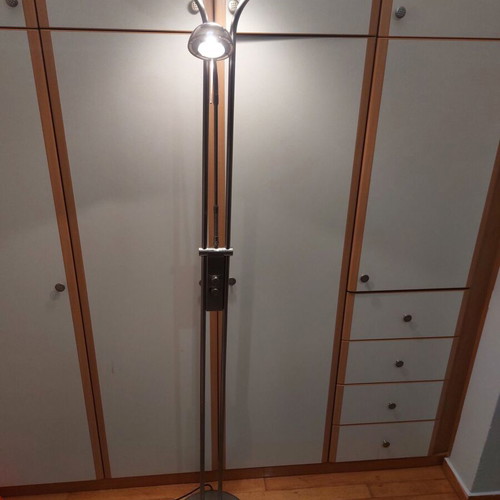 Floor lamp with 2 dimmers used, metal, 183 cm height
