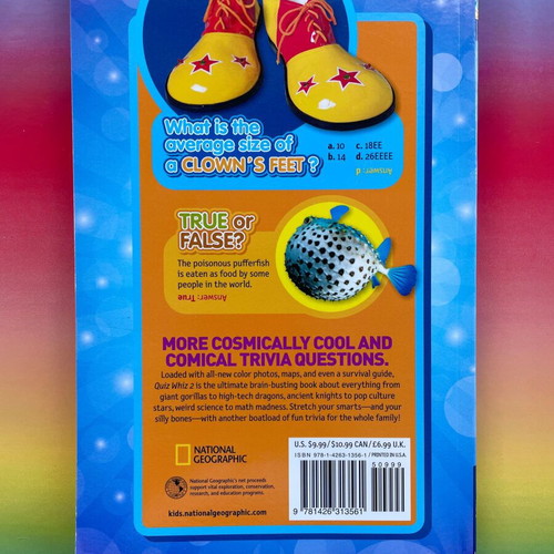 National Geographic Kids Quiz Whiz 2 book like new, English 2013 edition