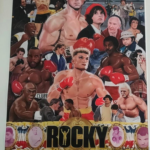 Rocky silk screen printing like new, collectible movie art