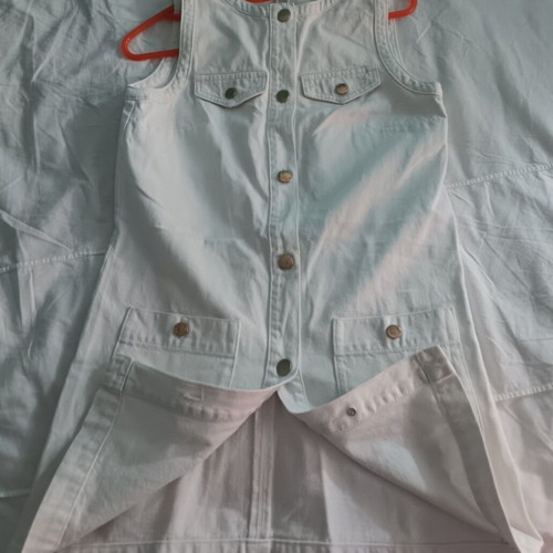 Divided H&M white jean dress small, like new