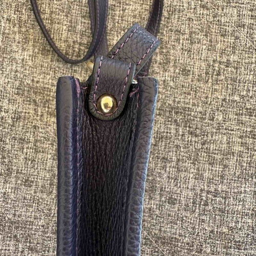 Leather shoulder bag like new, purple, made in Italy