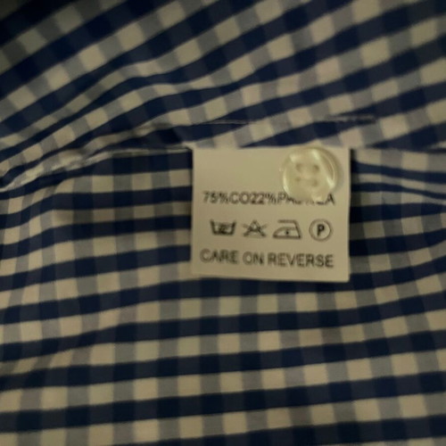 Oxford Company women's shirt size 42 like new, blue checkered with floral details