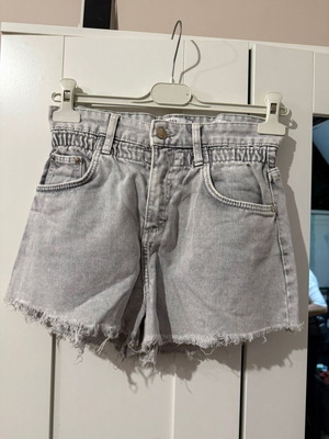 Bershka denim shorts used, gray, size S