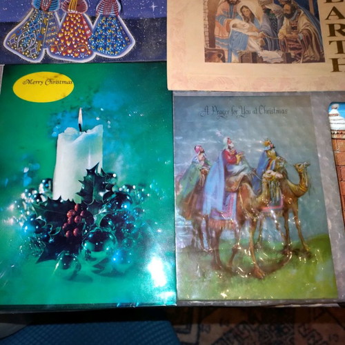 Christmas cards used, unique from foreign and Greek countries