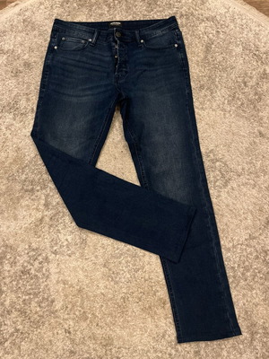 Τζιν Jack & Jones Glenn Slim Fit W34/L34 σαν καινούργιο, σκούρο μπλε
