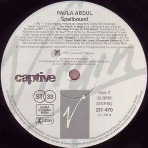 Paula Abdul Spellbound vinyl record used