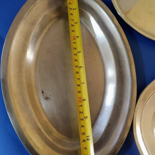 Serving platters set of 3 stainless steel used