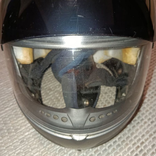 Nolan motorcycle helmet used, dual visor, flip-up