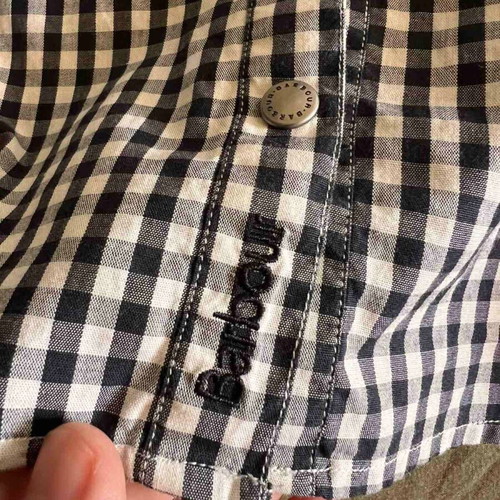 Barbour International women's black and white gingham shirt, size M