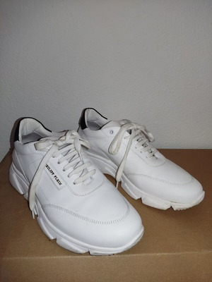 Philipp Plein White Leather Sneakers Size 41 Like New Made in Italy