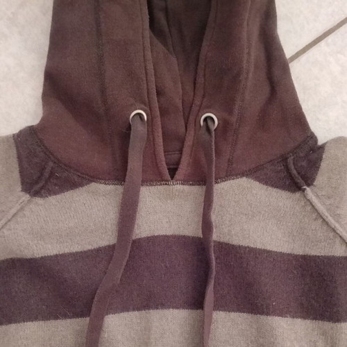 Springfield SPF men's striped hoodie sweater used, beige and brown, XL