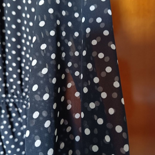 Desiree polka dot dress used, black and white, polyester