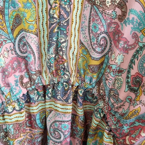 Long dress with batwing sleeve and frill Double Six new, pink multicolor