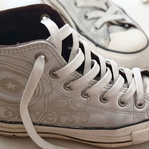 Converse Real Leather Chuck Taylor All Star Metallic Silver Boots