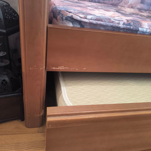 Sofa bed with sliding second bed used